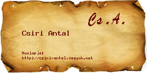 Csiri Antal névjegykártya